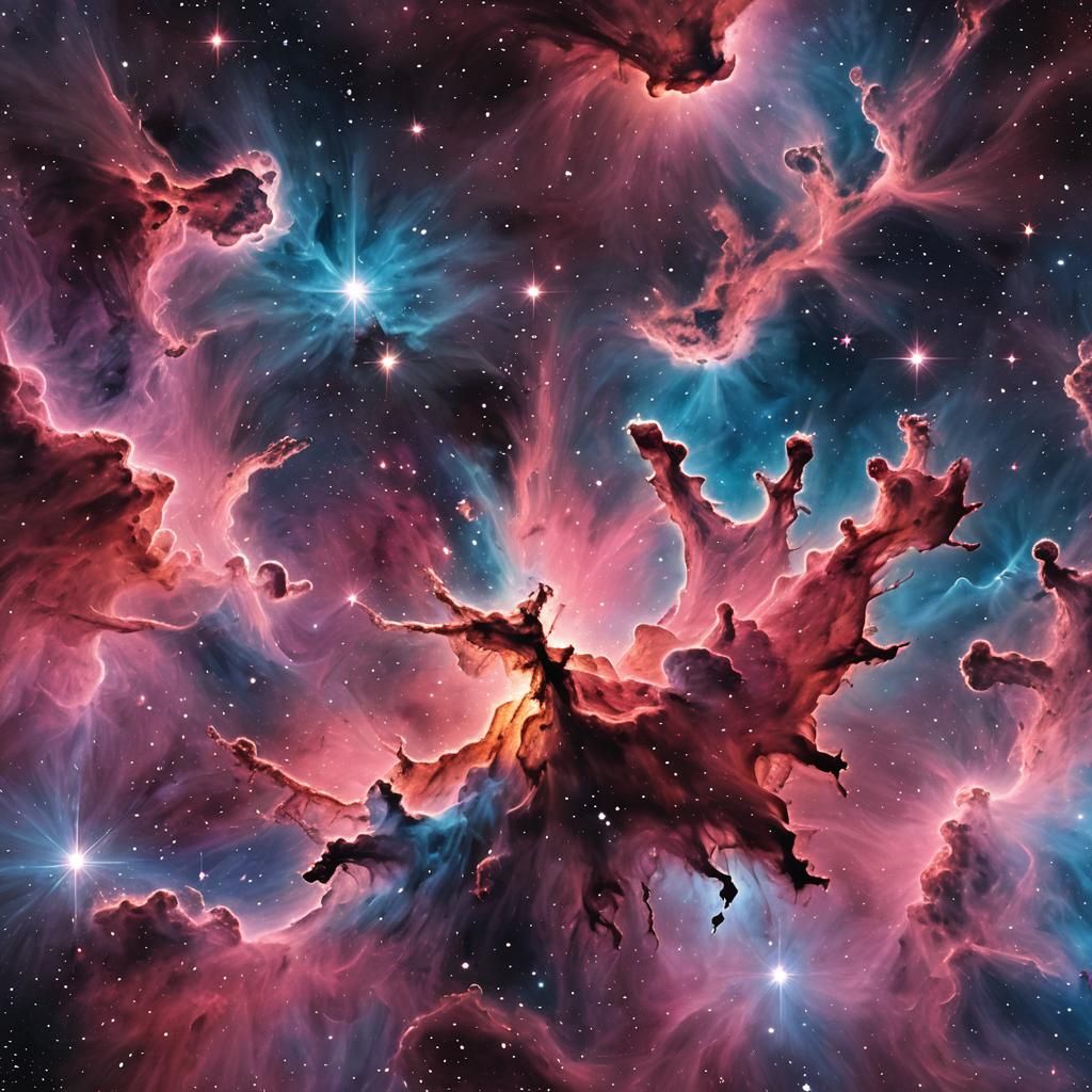 Cosmic Star Nebula Digital Art in Rothko Style