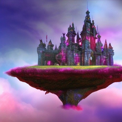 Psychedelic Castle in the Clouds Concept Art