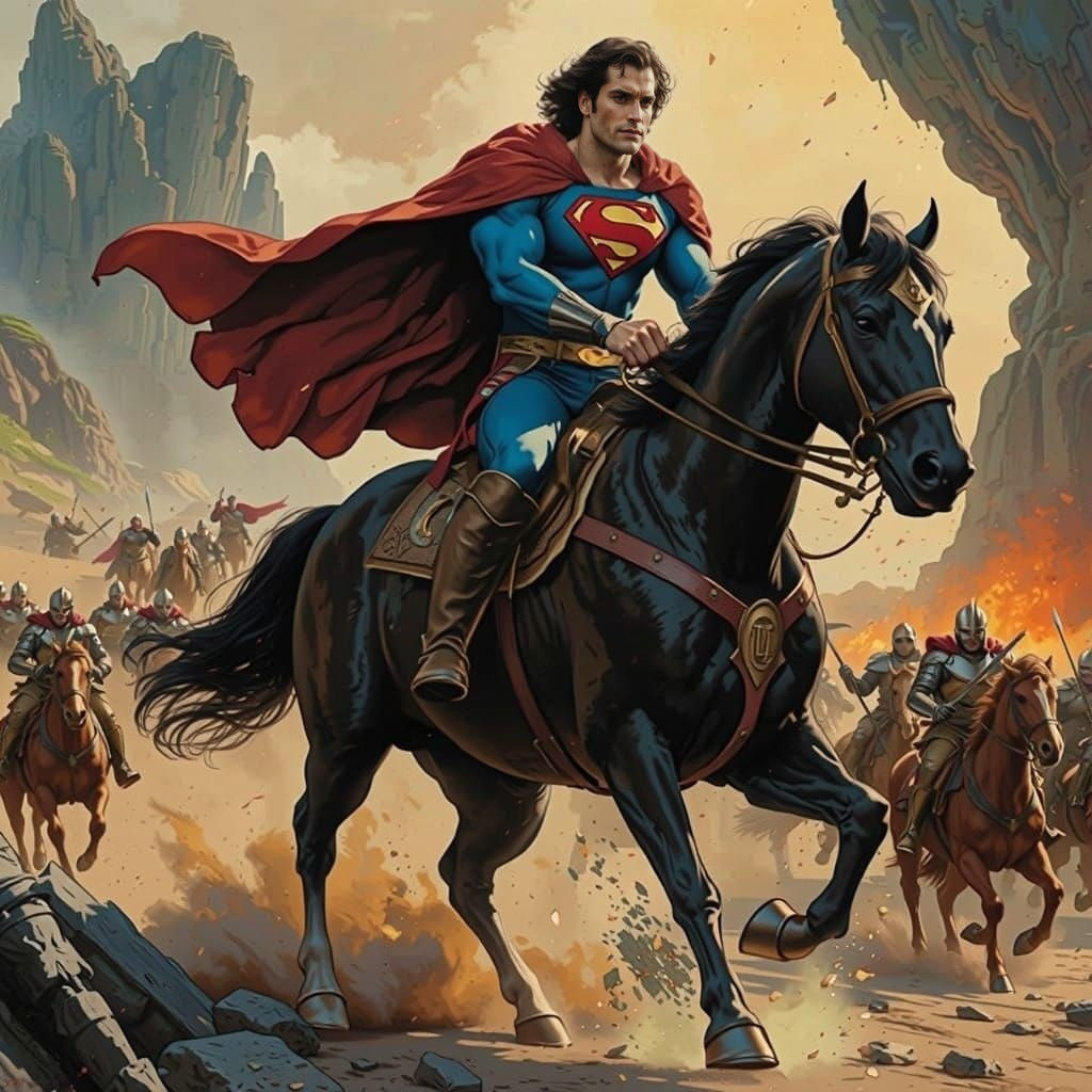 Superman Cavalry Charging Ahead