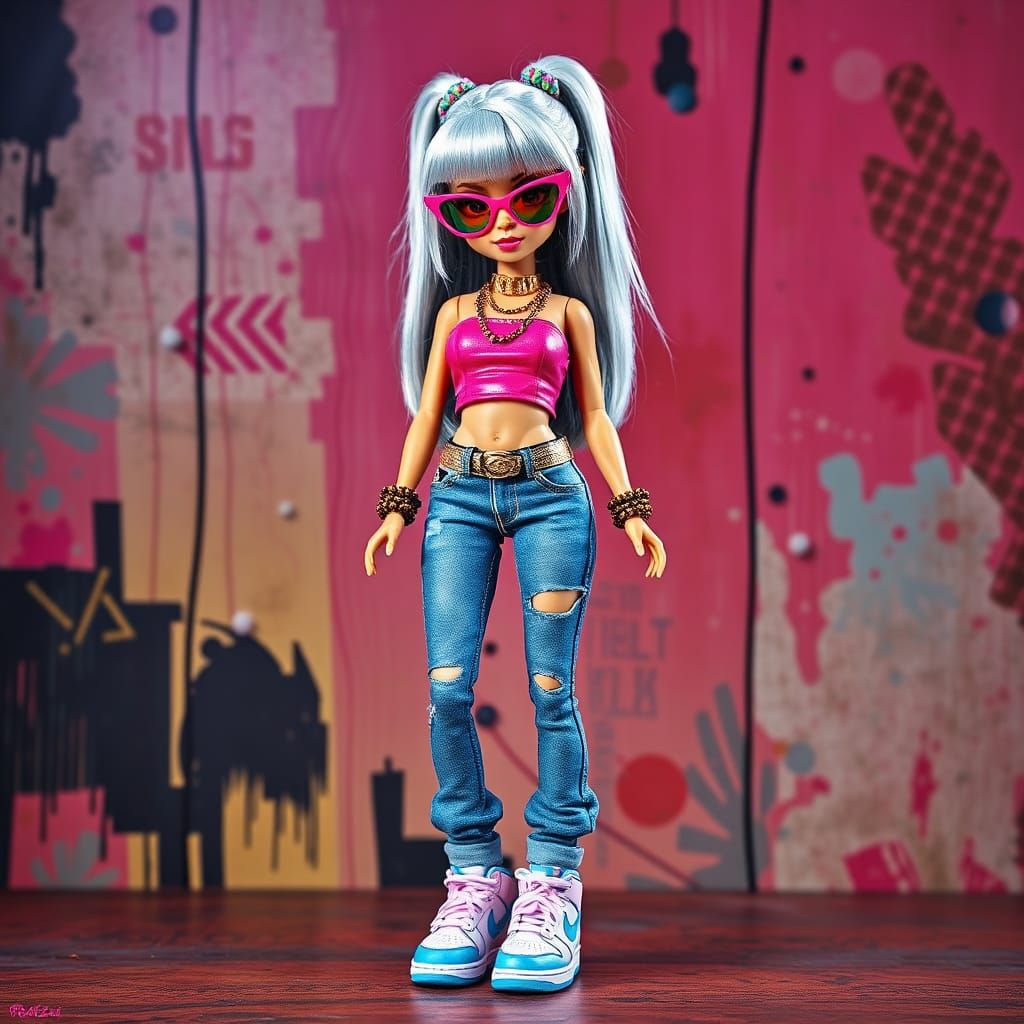 Retro Bratz Doll in 80s-90s Inspired Style
