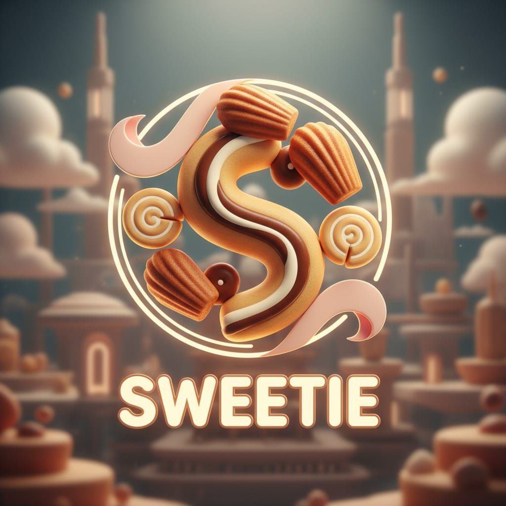 3D Minimal Logo for Sweetie Cake Brand