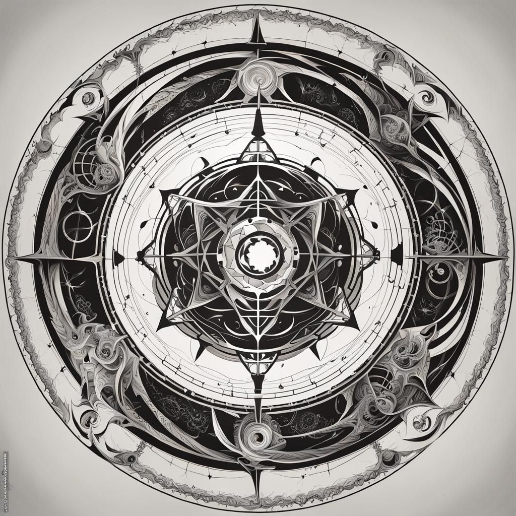 Detailed Transmutation Circle with Abstract Elements