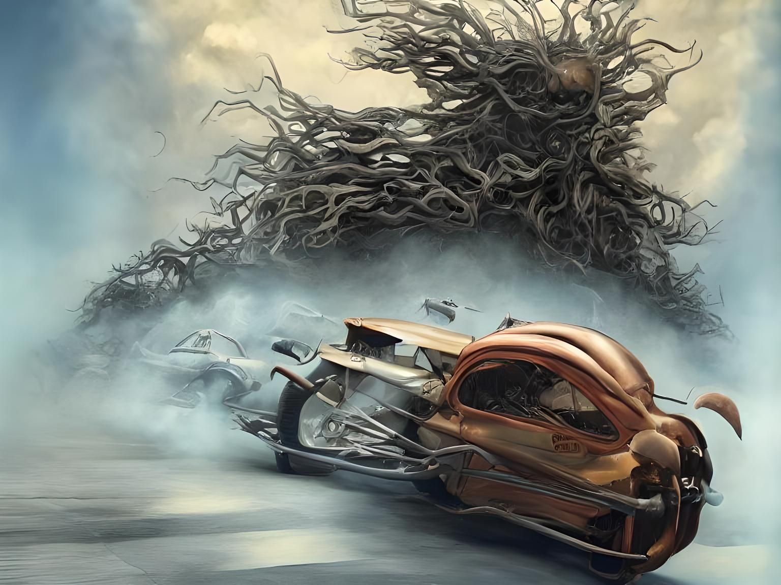 Magical Surreal Racing Cars with Ethereal Details