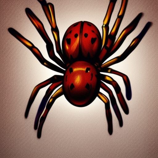 Detailed Spider in Colorful Splash Art Style