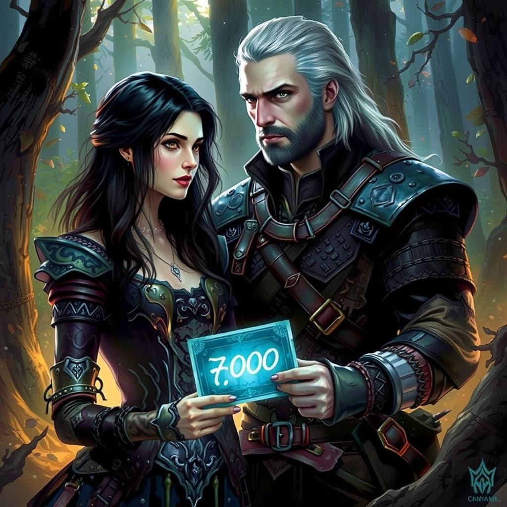 Geralt and Yennefer Celebrate Milestone in Dark Fantasy Art