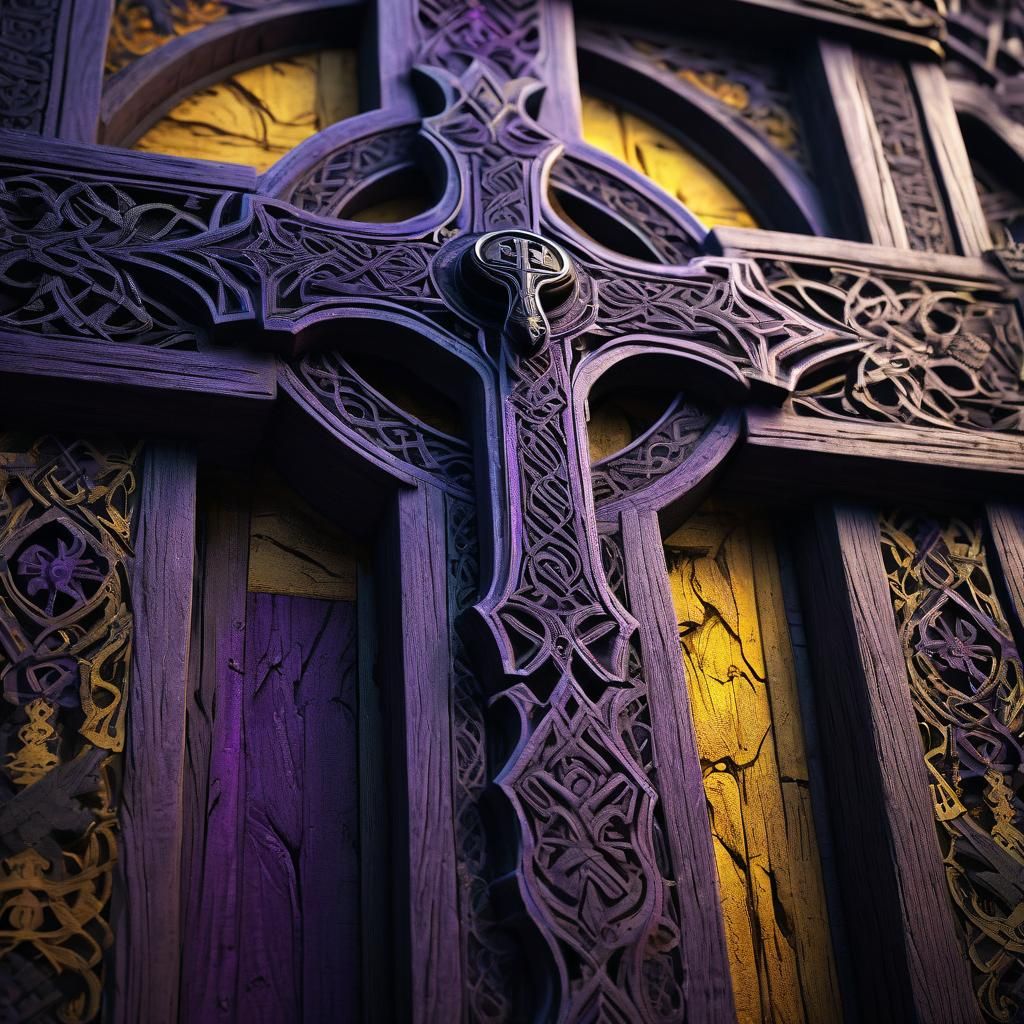 Celtic Raven Cross: Dark Fantasy Concept Art