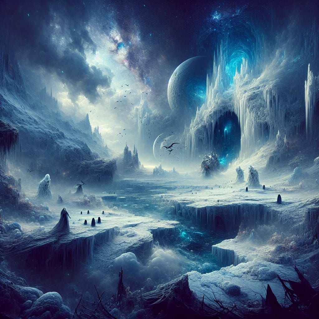 Ethereal Antarctic Battle Aftermath Concept Art