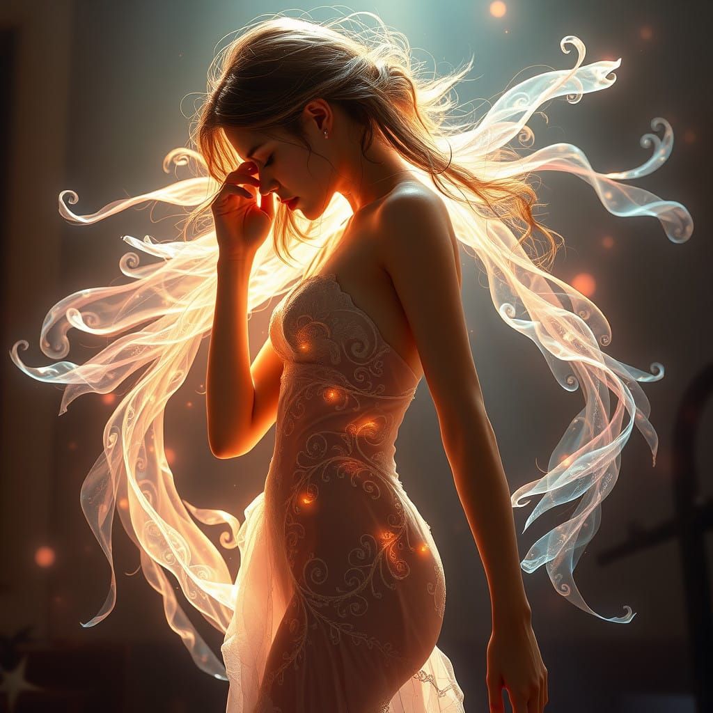 Ethereal Lady in Whimsical Radiance