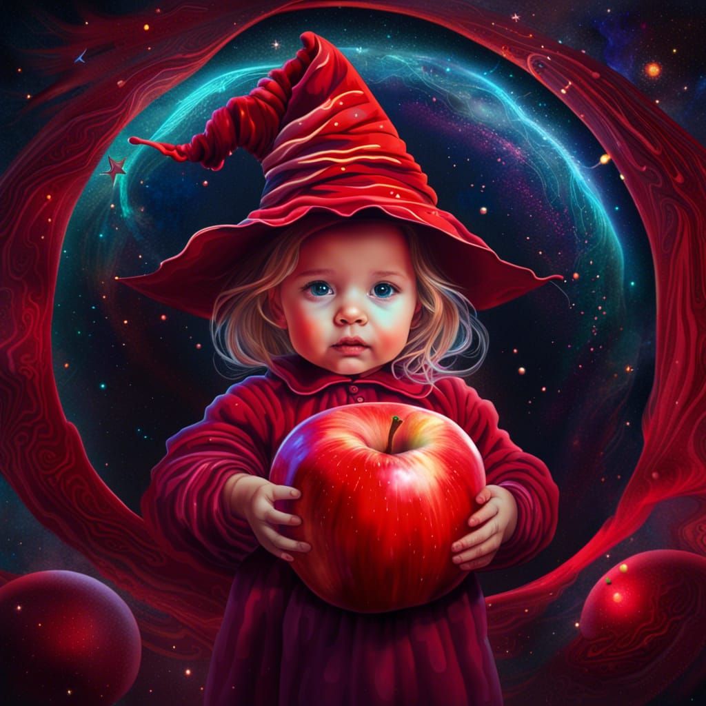 A girl and her apple