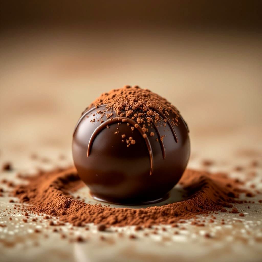 Luxury Chocolate Truffle Close-Up Food Photo