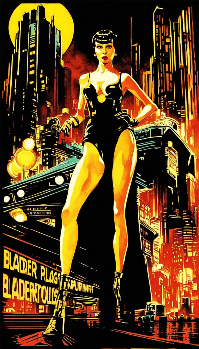 Futuristic Cityscape Inspired by Metropolis and Blade Runner