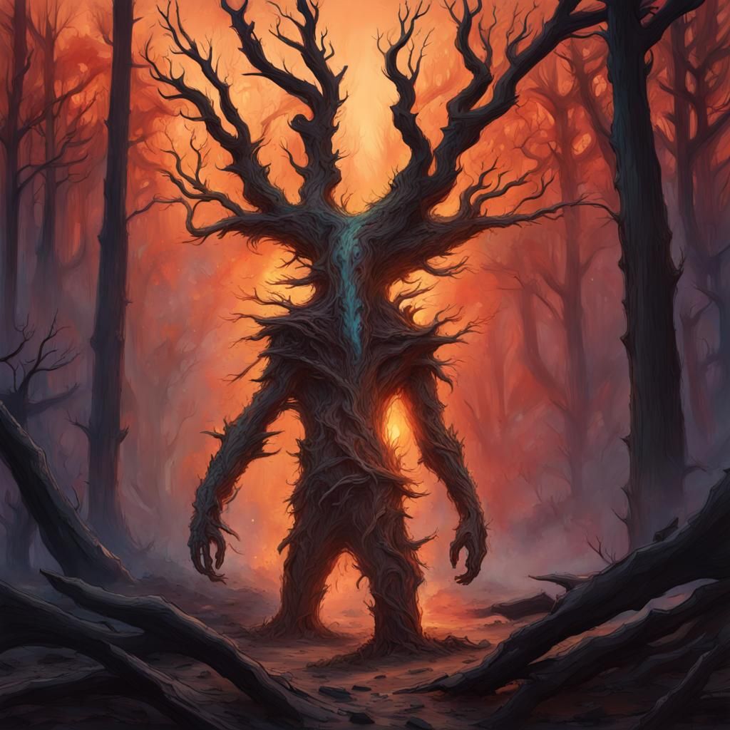 Tree Ent Journey Through Burnt Forest