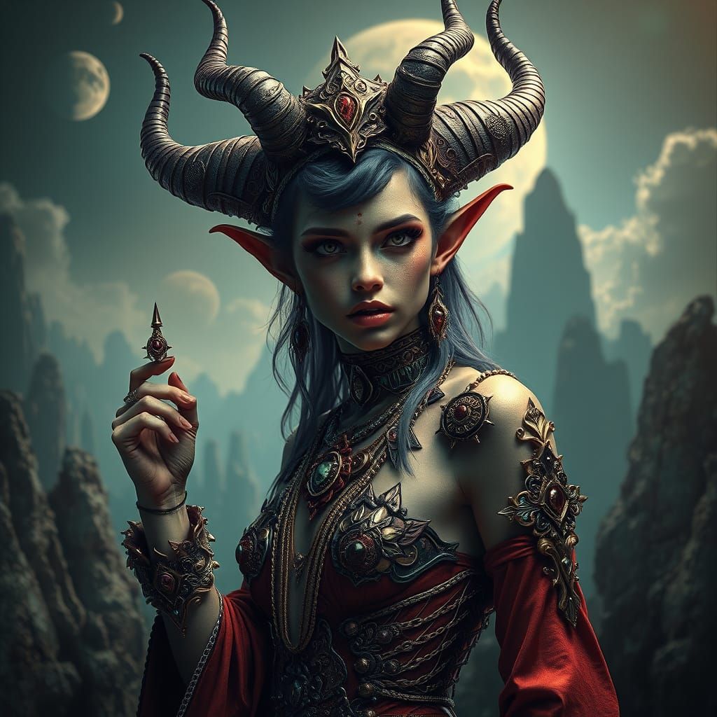 devil girl solarized metallic reversal Distorted Illusion Ef...