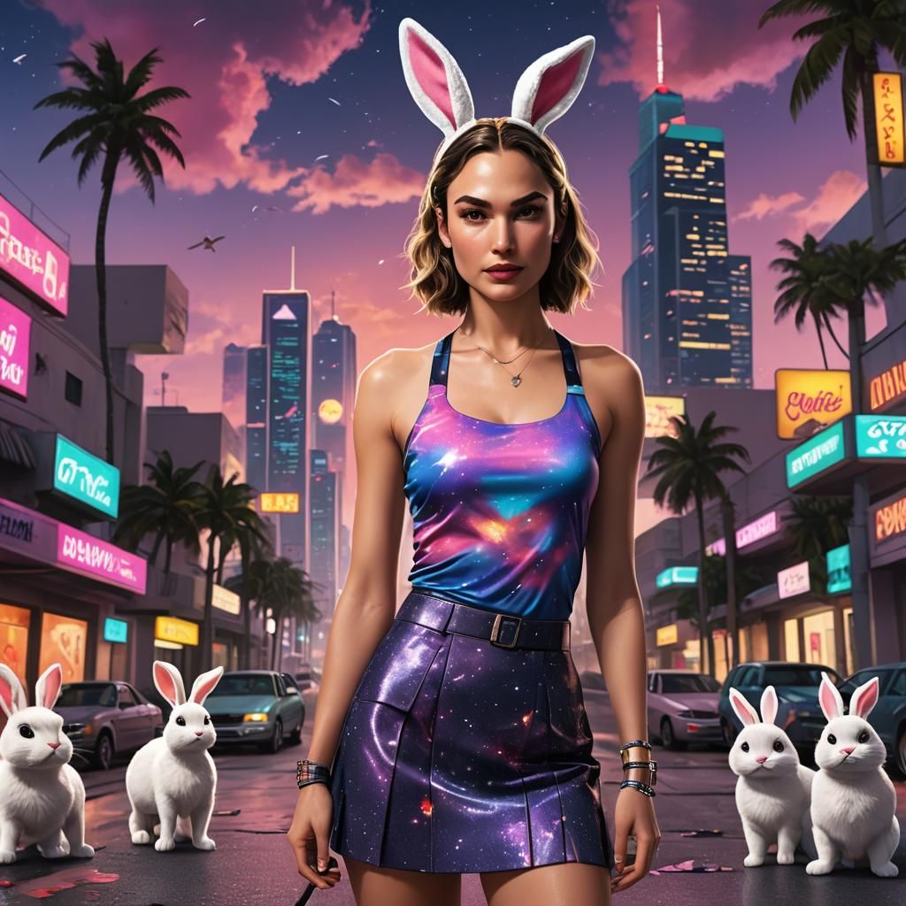 Blonde Woman in Vice City, Digital Art