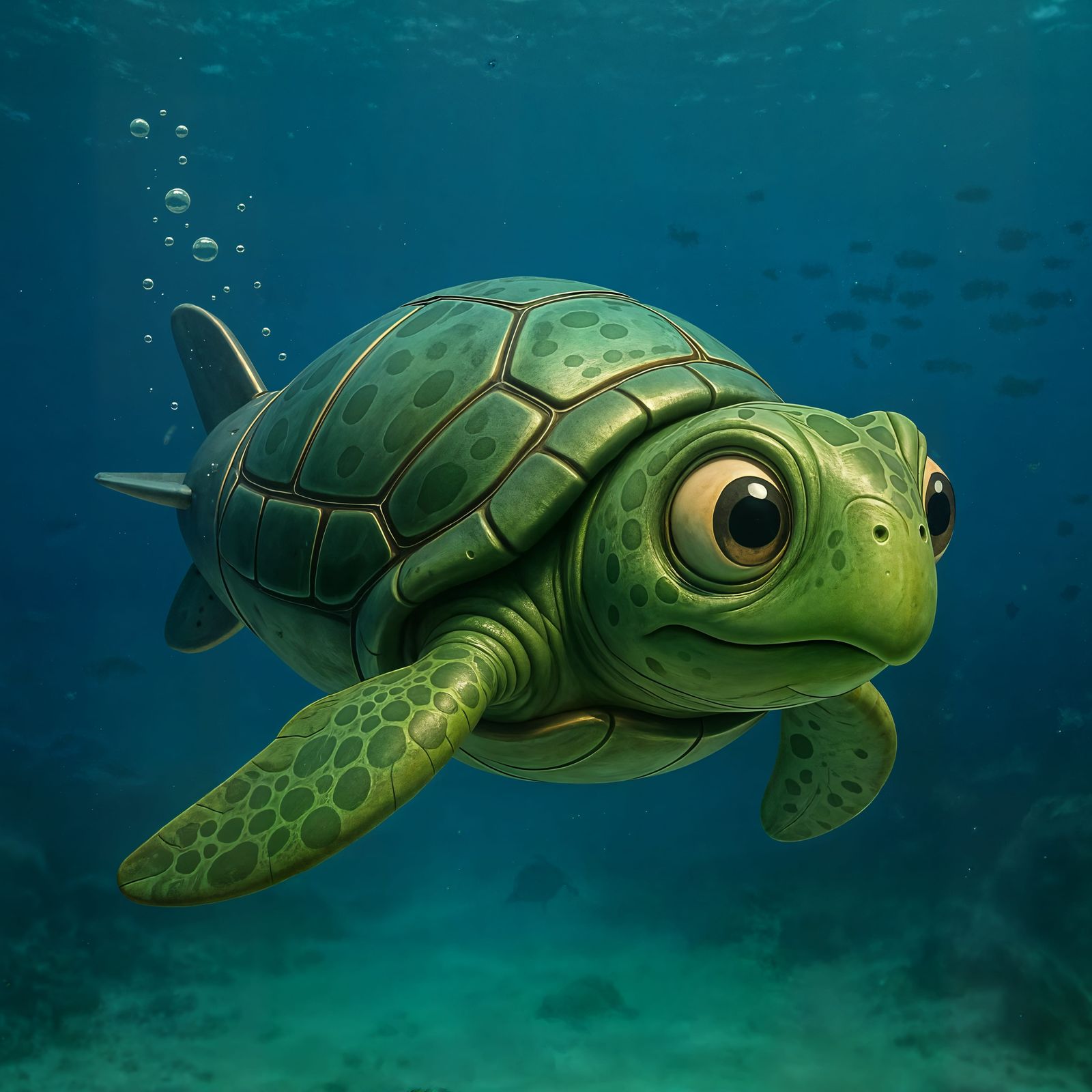 CGI Turtle Torpedo Underwater