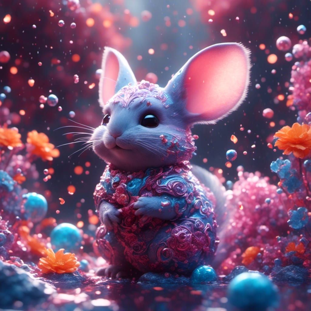 Pastel Chinchilla: Detailed Matte Painting in Deep Color