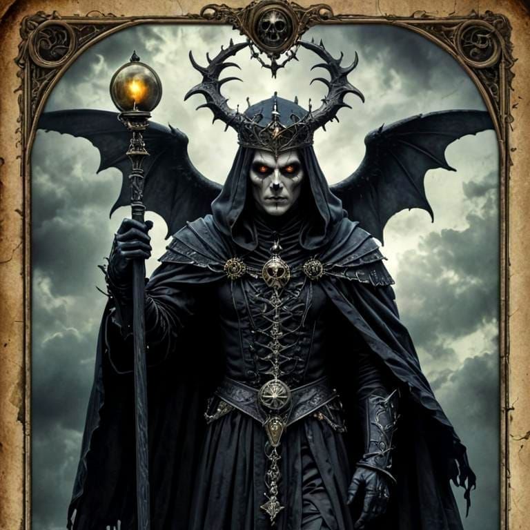 Gothic Judgement Tarot Card in Hyperrealistic Detail