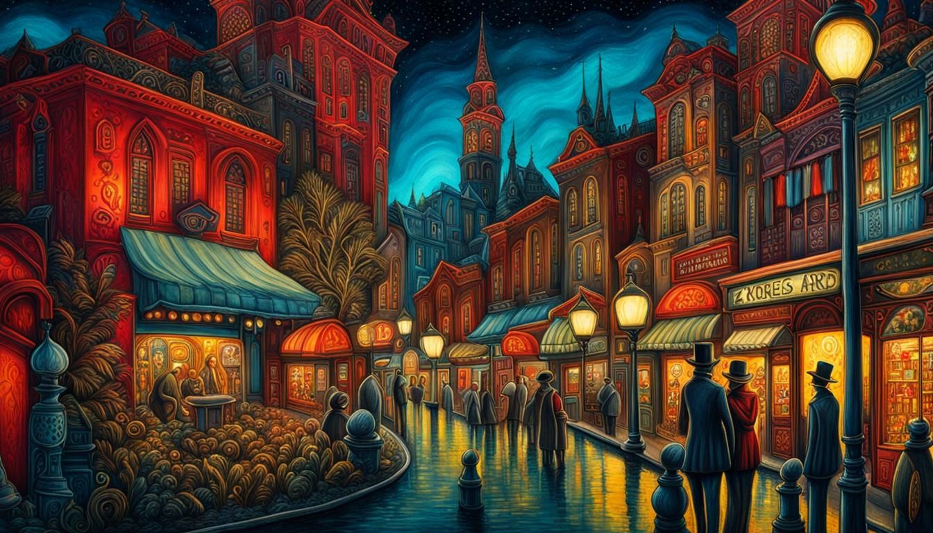 Edgy Surrealism on Sunset Boulevard in Art Brut Style