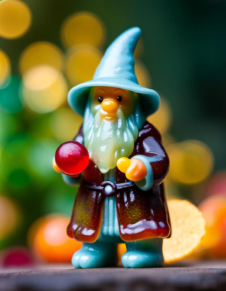 Gummy Bear Gandalf in Professional Photography Style