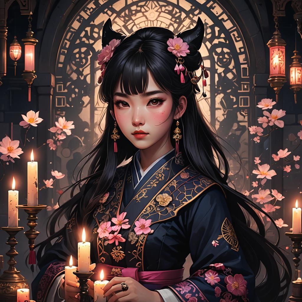 Gothic Korean Witch: D.va in Dark Fantasy