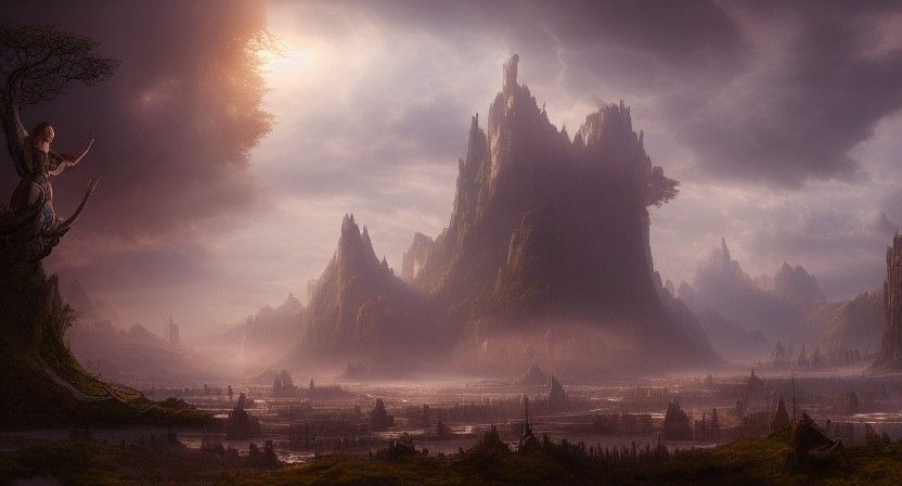 Dramatic Maximalist Digital Matte Painting