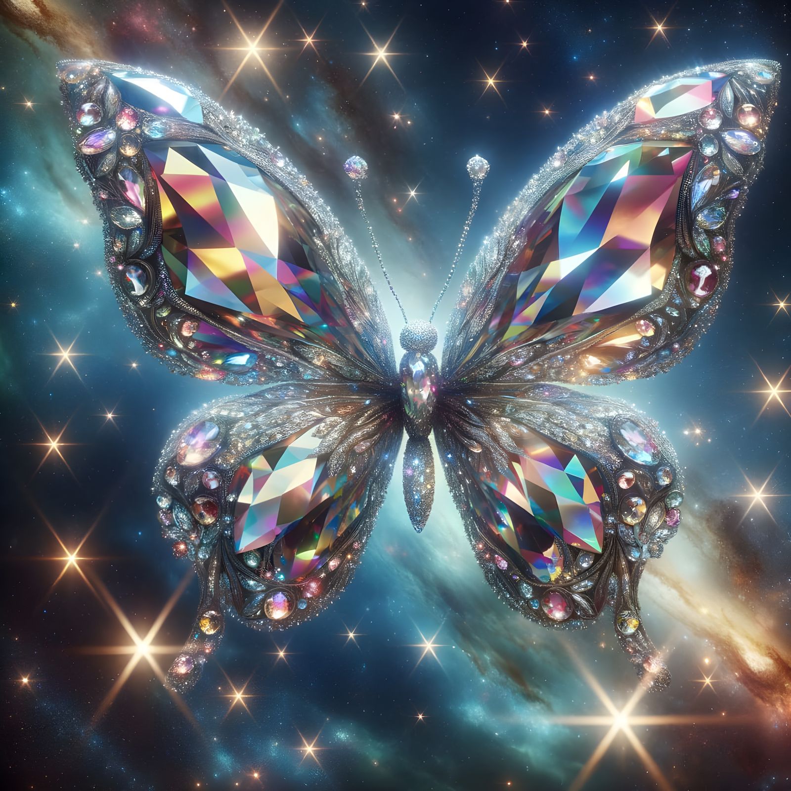 A Celestial Butterfly Made of Diamonds