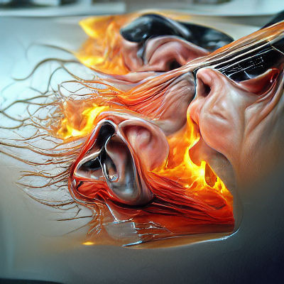 Abstract Melting Form in Fluid Colors