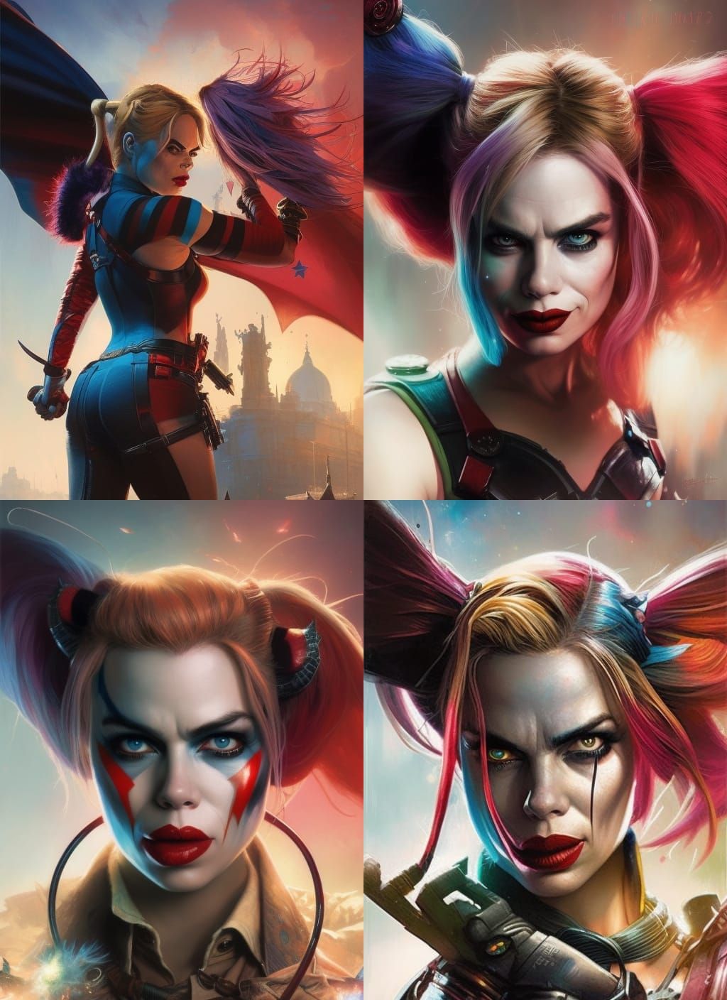 Harley Quinn Crayon Caricature by Jean Baptiste Monge