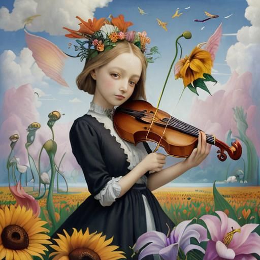 Dreamlike Utopia: Surrealist Oil Painting in Dali Style