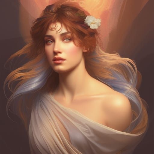 Aphrodite Portrait in Hyperdetailed Style