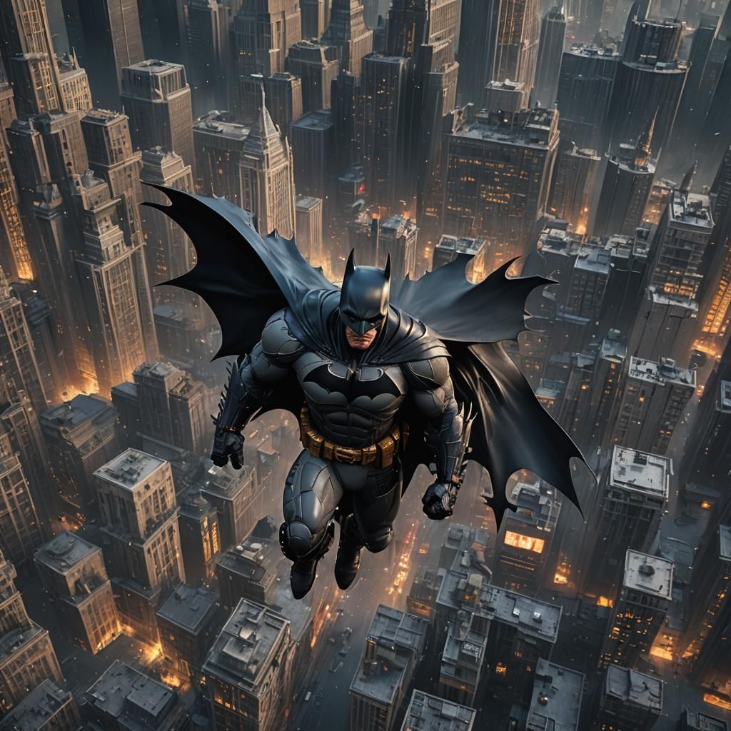 Hyperrealistic Batman in Detailed Matte Painting Style