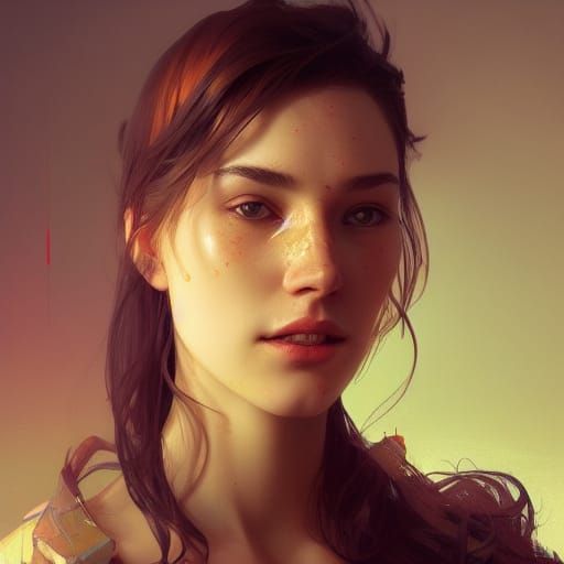 Radiant Portrait of Woman in Art Nouveau Style