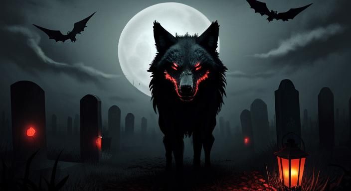 Creepy Pumpkin Creature in Dark Gothic Graveyard