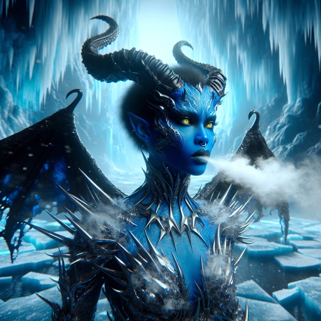 Ethereal Ice Maiden with Horns