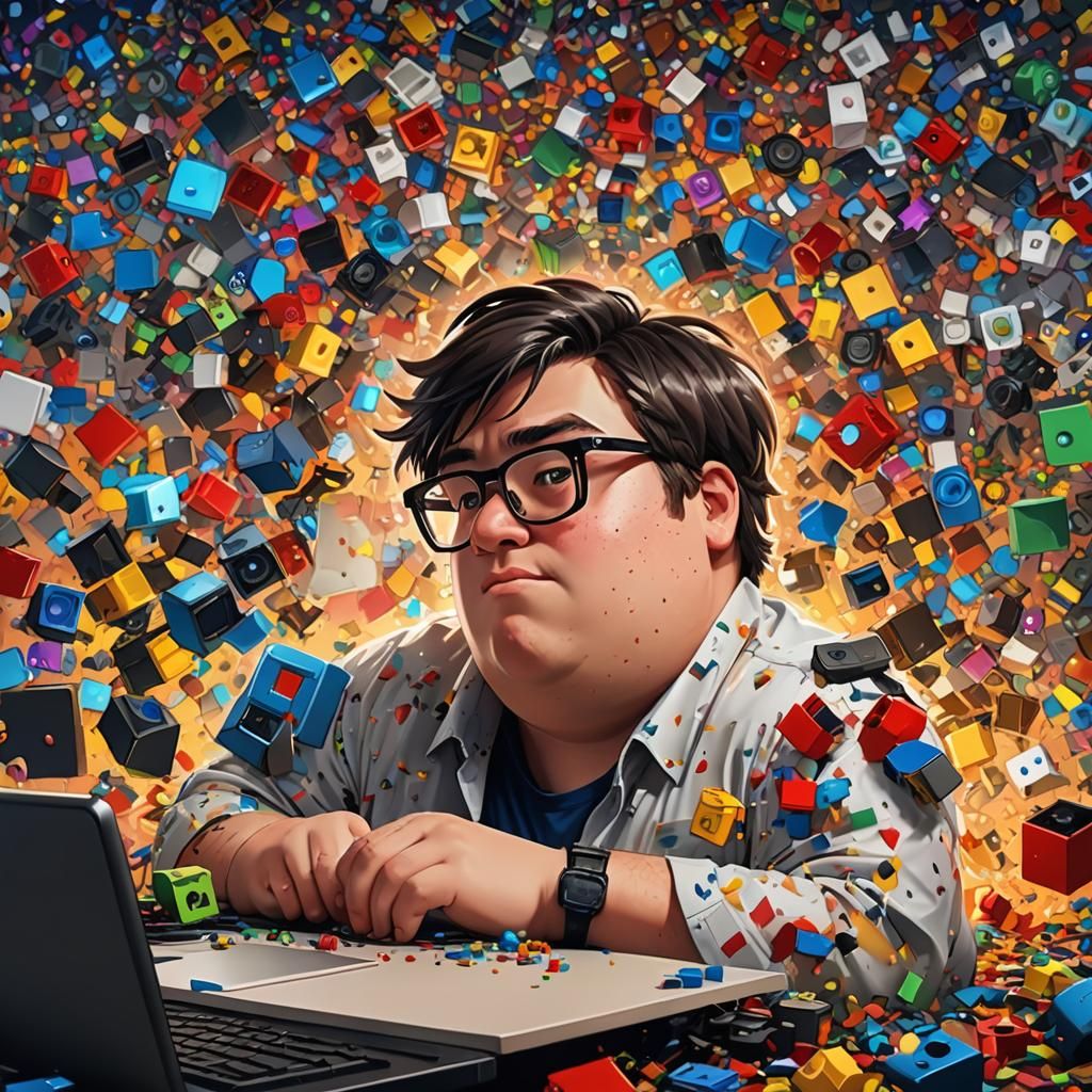 Hyperrealistic Gamer on Old PC