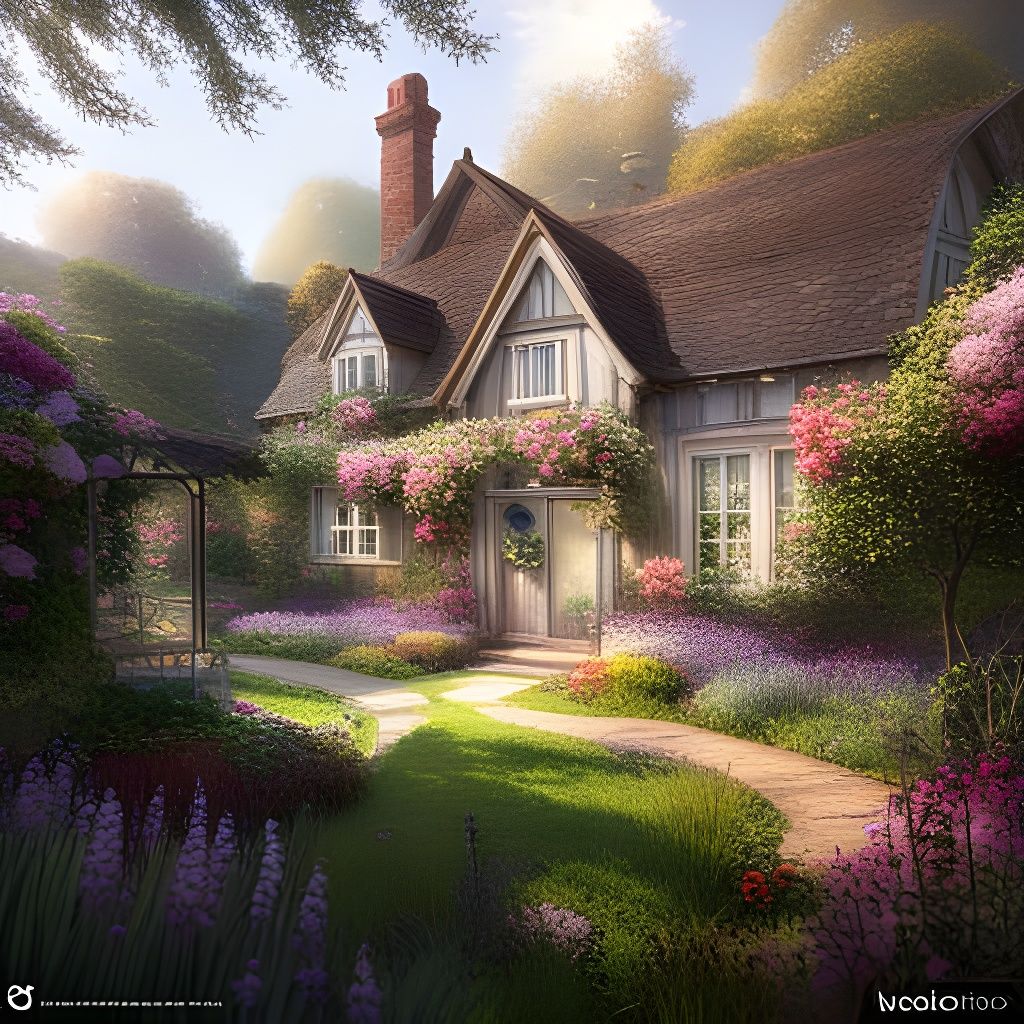 Cottage garden, delicate colours
