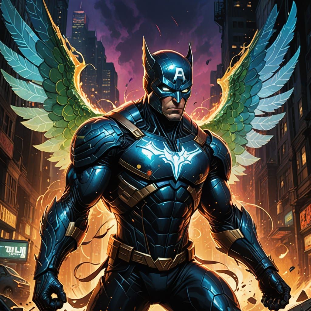 Regal, Iridescent Creature Soars in a Dynamic Comic Book Sty...