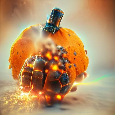 Pumpkin Grenade Explosion in 3D Render
