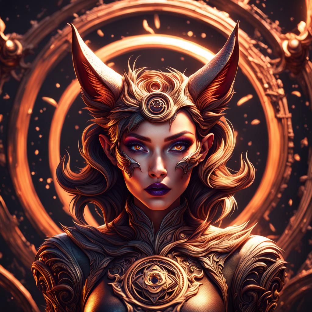 Hypnotic Fox Demon in Detailed Matte Painting