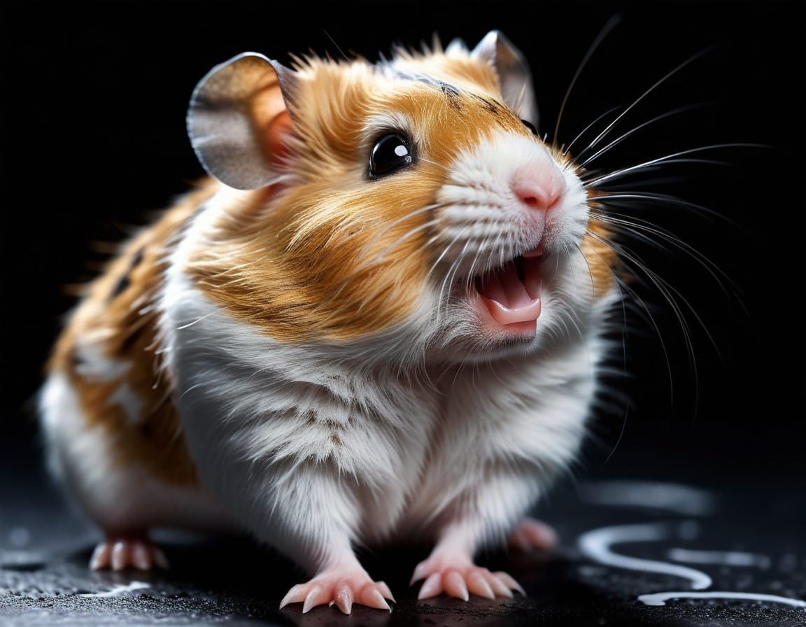 Hamster Sings: Hyper-Realistic Macro Photography