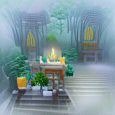 Misty Forest Temple: A Peaceful Sanctuary