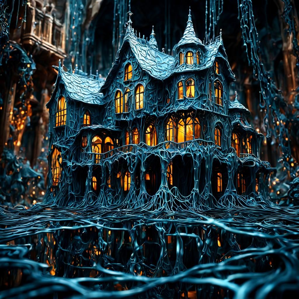 Gaudi-esque House of Melting Metal: Abstract Art
