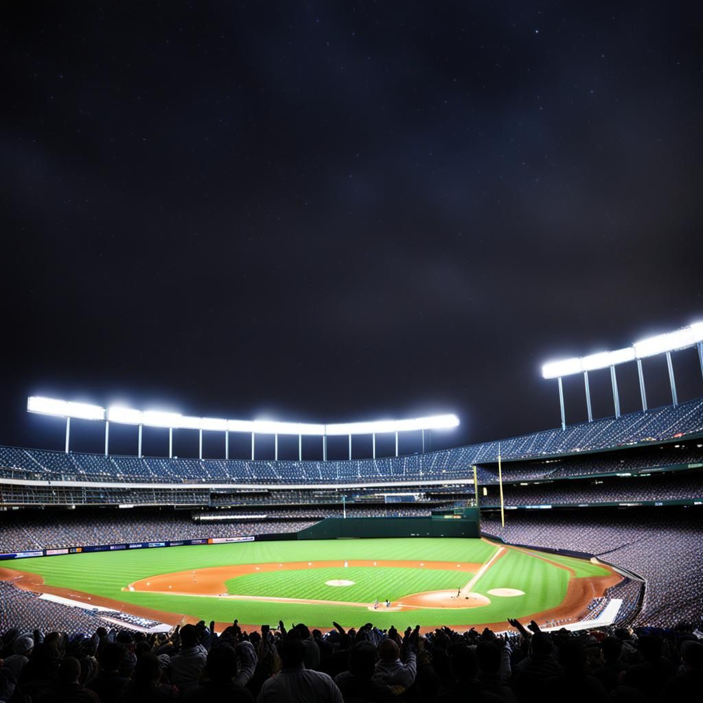 Night Game at the Baseball Stadium