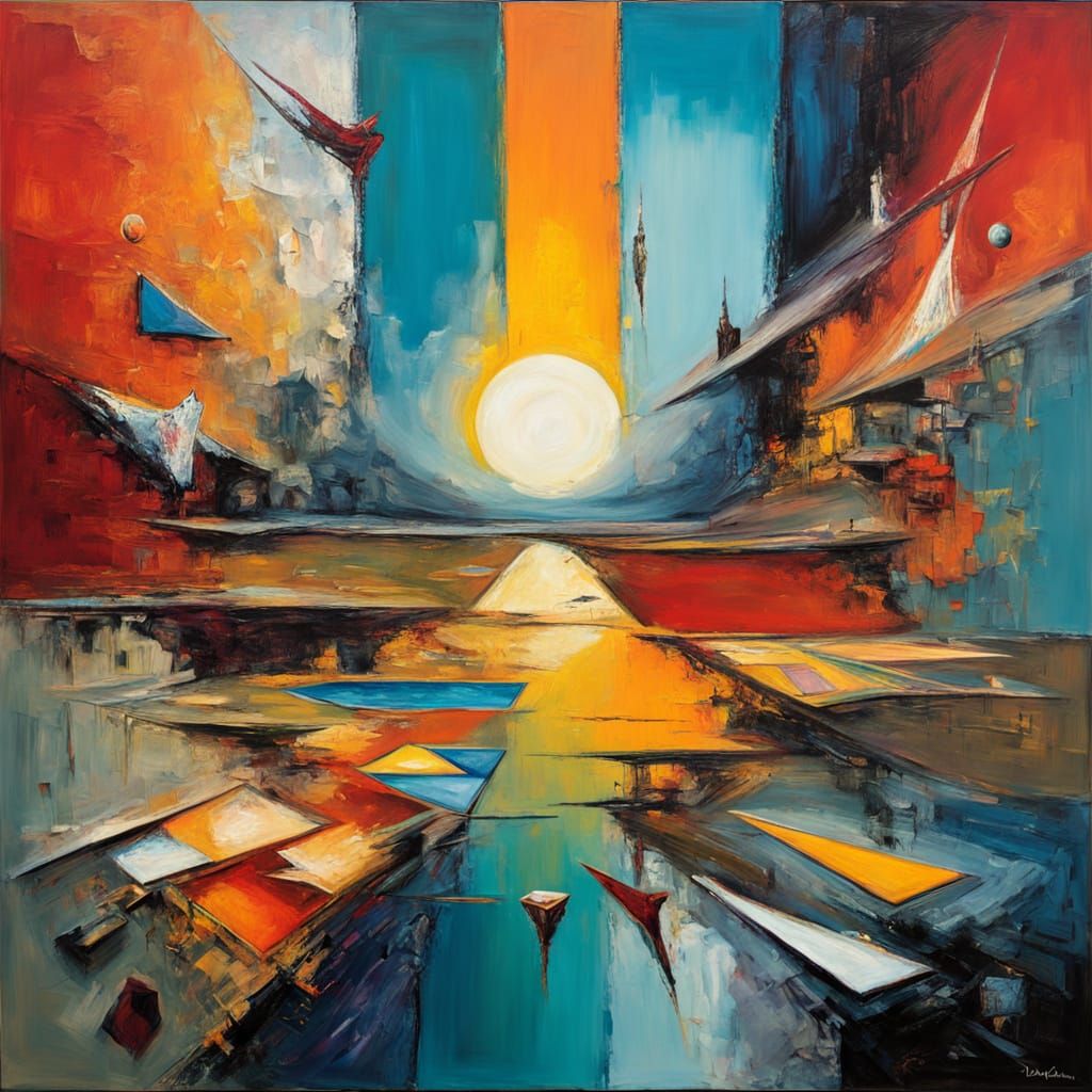 Dreamlike Surrealist Landscape in Vibrant Oil