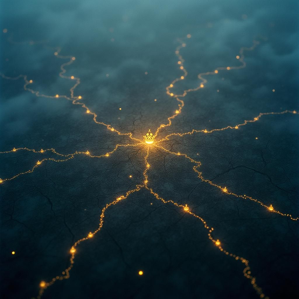 Ornate Top-Down City Map Revealing Hidden Territories