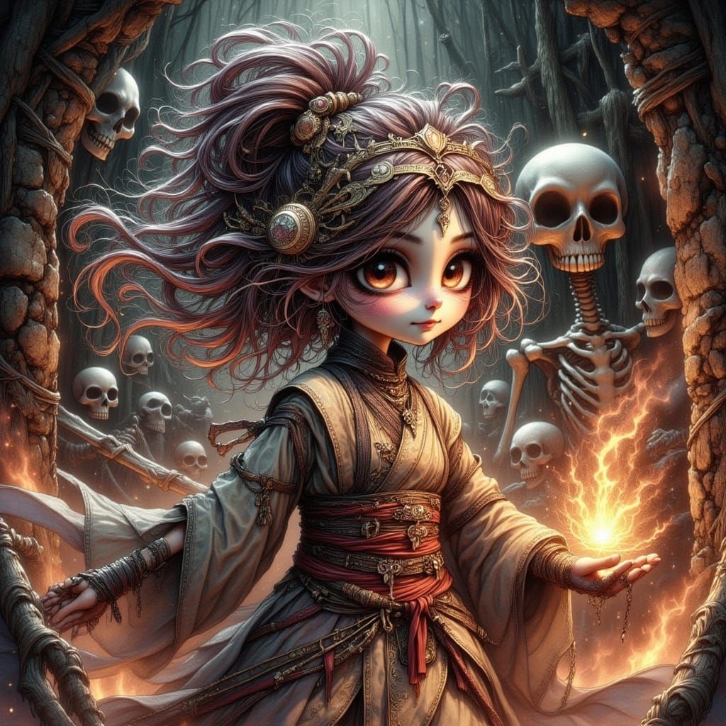 80s Anime Skeleton Girl's Underworld Adventure