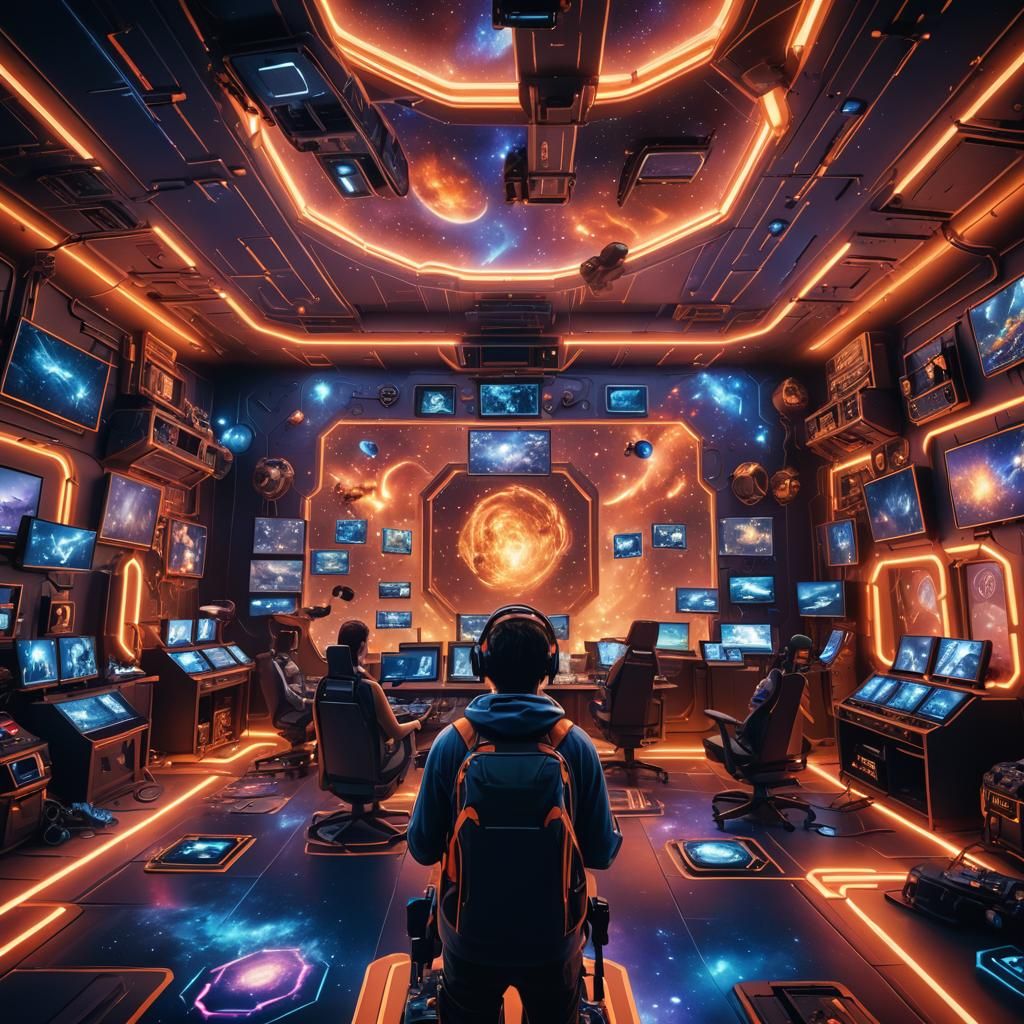 Galaxy Gaming Room in Cyberpunk Style