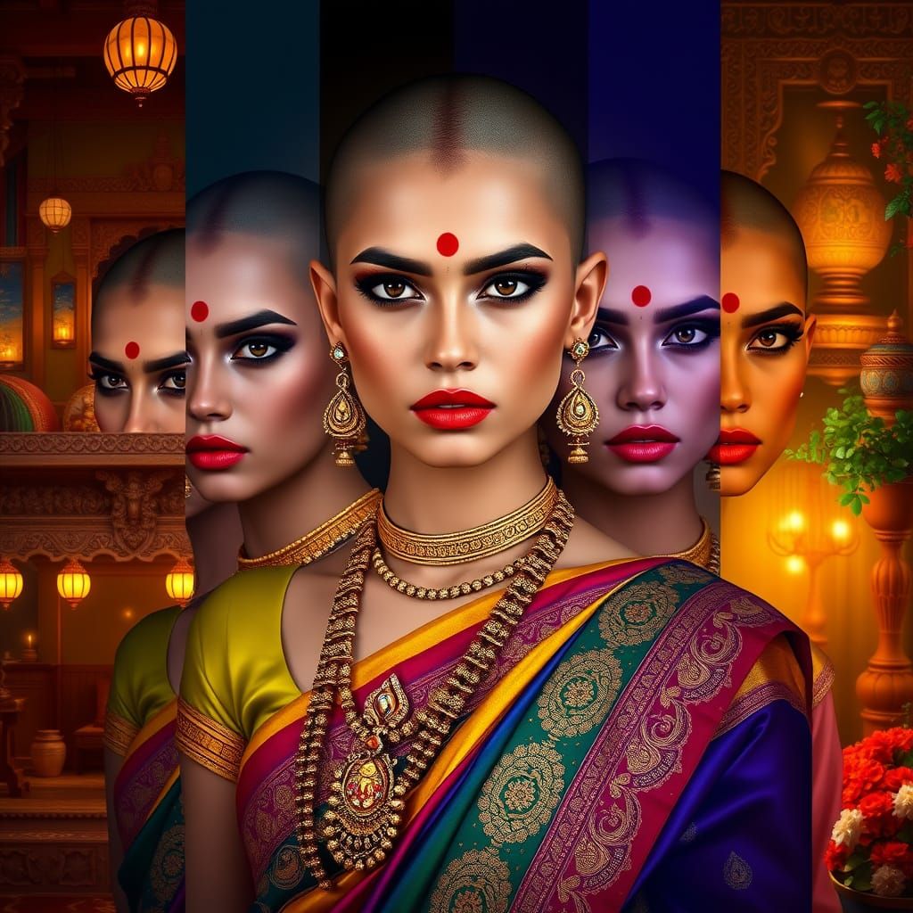 Androgynous Beauty in Traditional Indian Attire