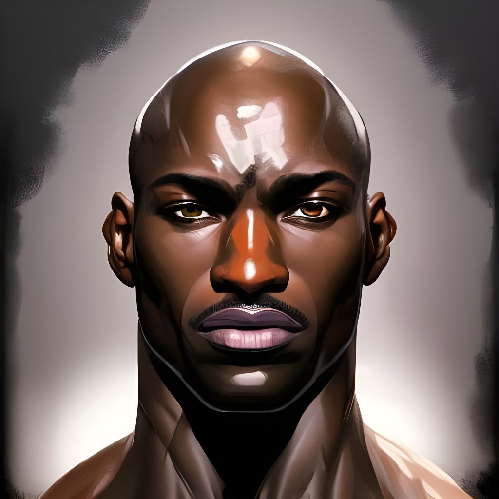 Hyperdetailed Portrait of Black Bodybuilder