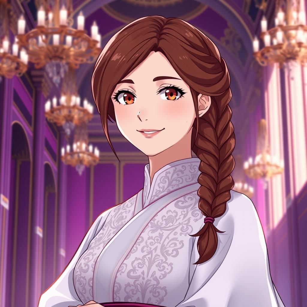 Anime-Style Portrait of Woman in Ceremonial Robe